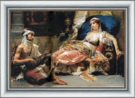 framed  unknow artist Arab or Arabic people and life. Orientalism oil paintings 568, Ta3123-3